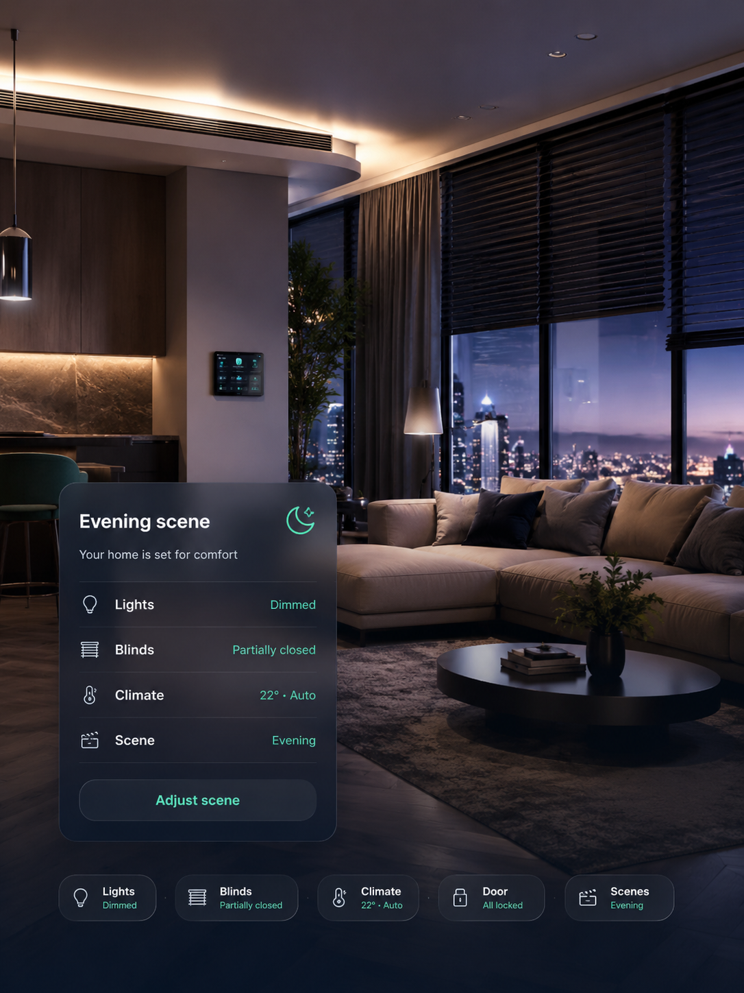 Evening scene apartment visual