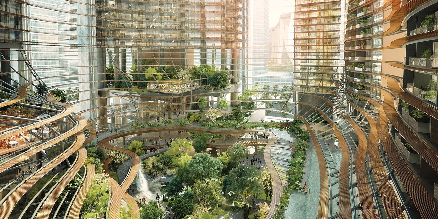 Marina One integrated development garden atrium