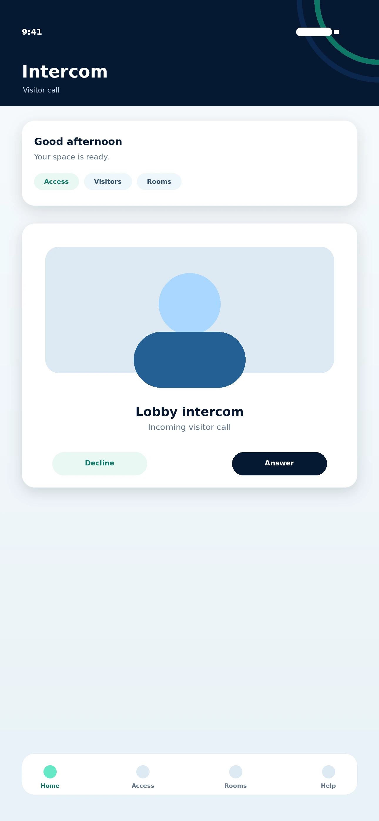 Habitap intercom screen