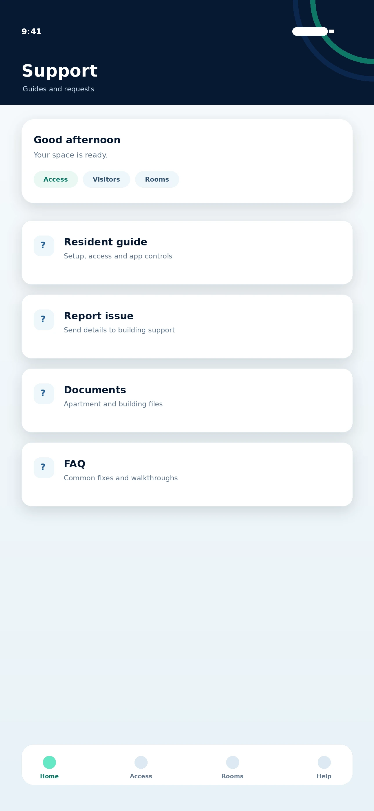 Habitap support screenshot